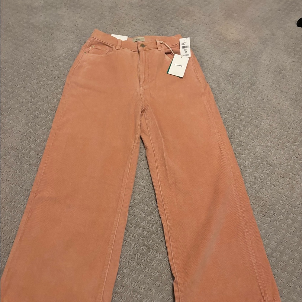 DL1961 Women's Wide-Leg Corduroy Jeans in Peach